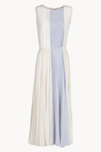 Pleated Two Tone Midi Dress