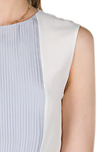Vestito midi plissettato bicolore