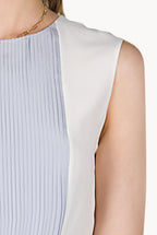 Pleated Two Tone Midi Dress