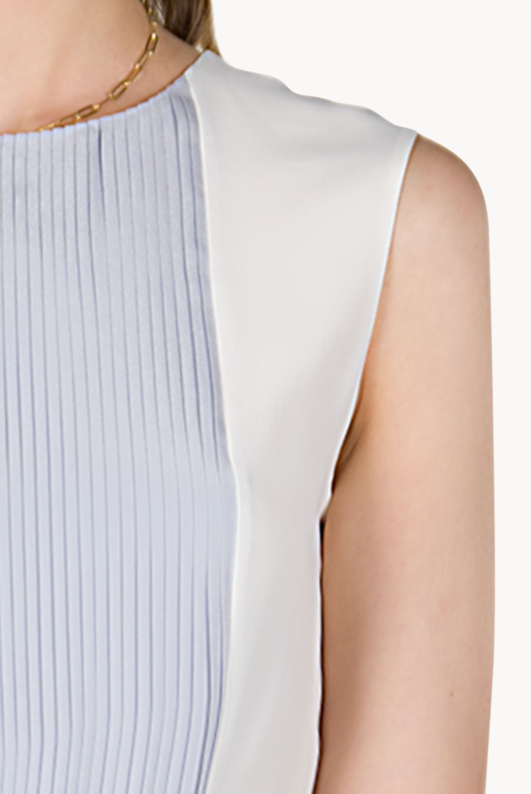 Pleated Two Tone Midi Dress