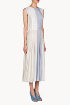 Pleated Two Tone Midi Dress