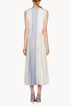 Pleated Two Tone Midi Dress