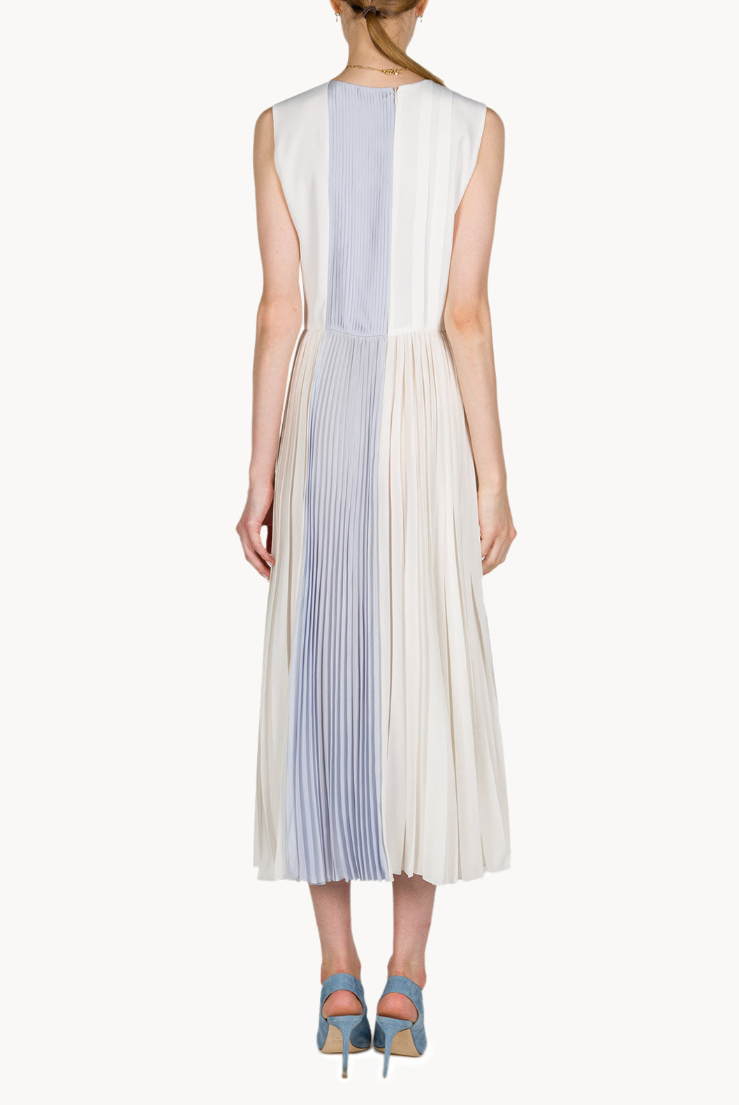 Pleated Two Tone Midi Dress