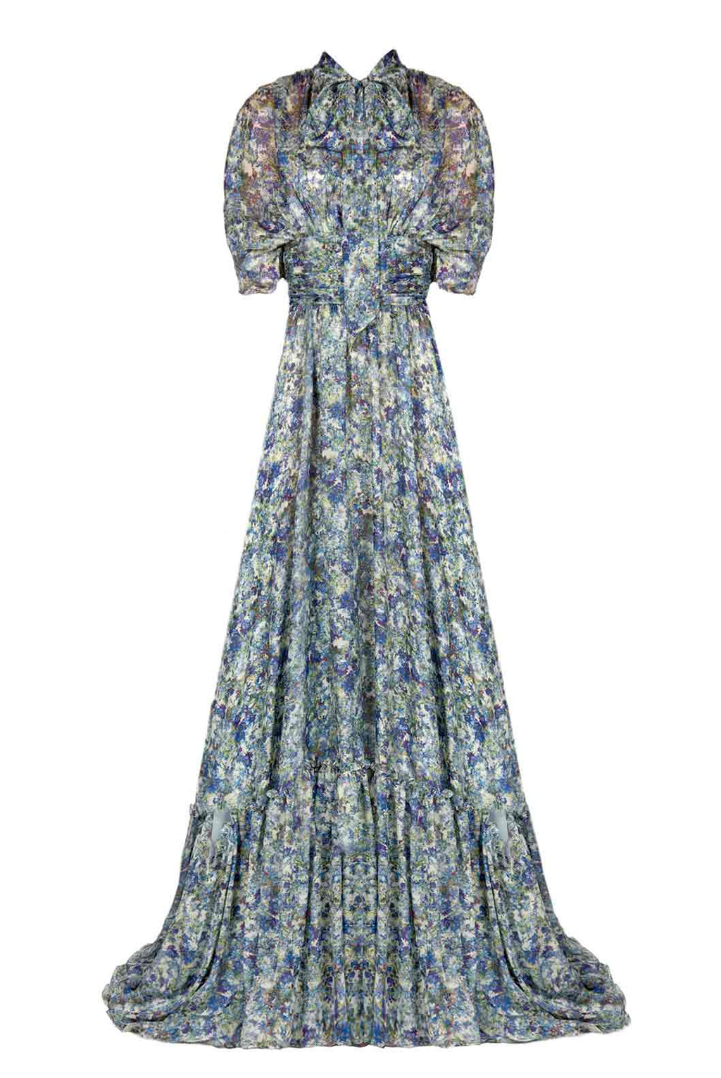Vestito maxi in chiffon stampato