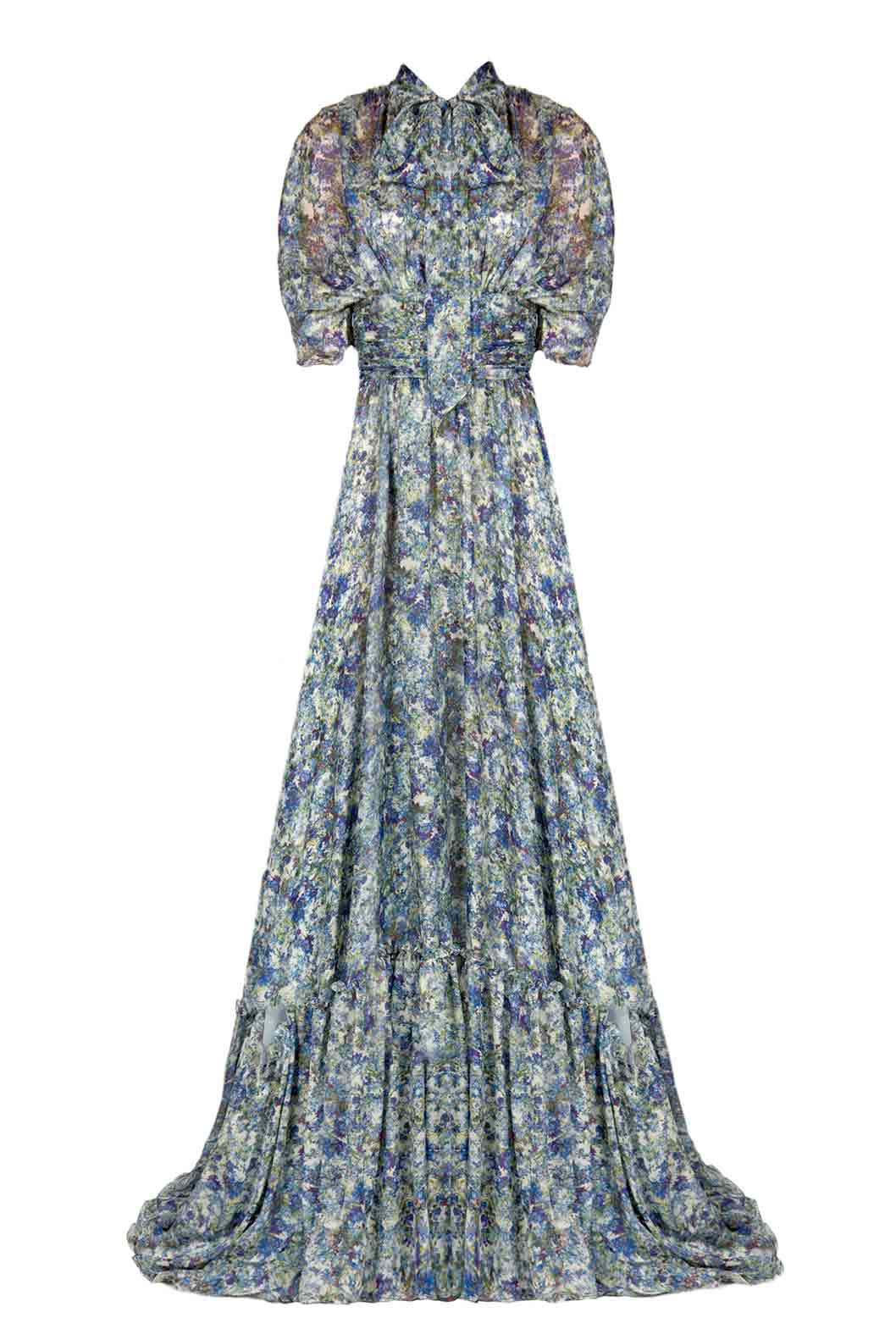 Vestito maxi in chiffon stampato