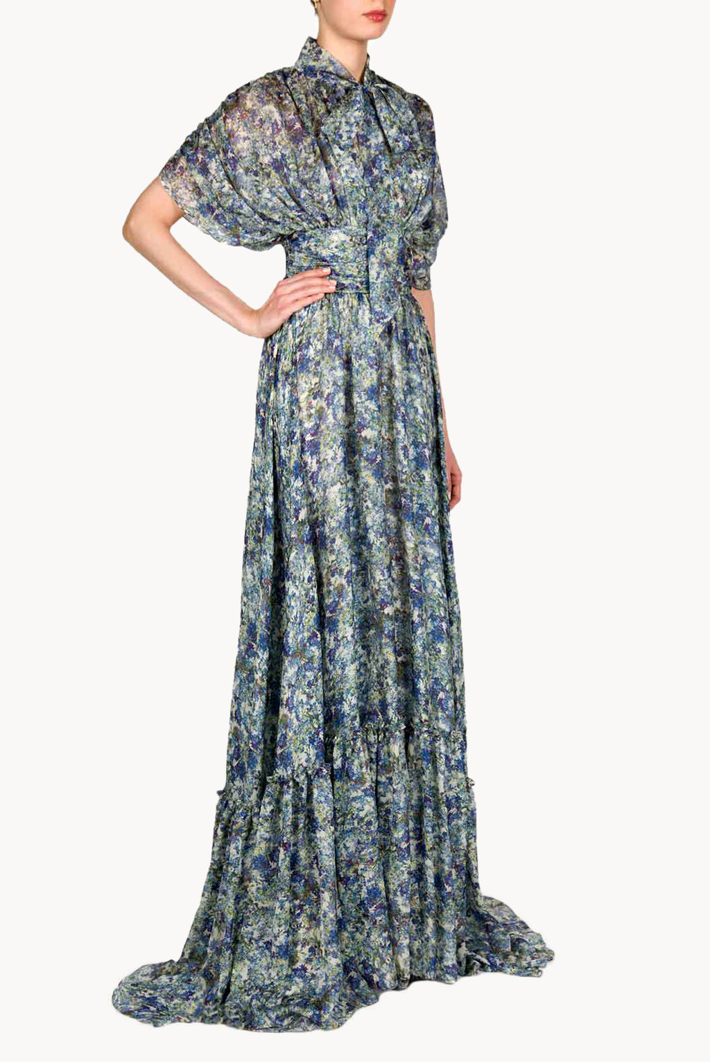 Printed Chiffon Maxi Dress