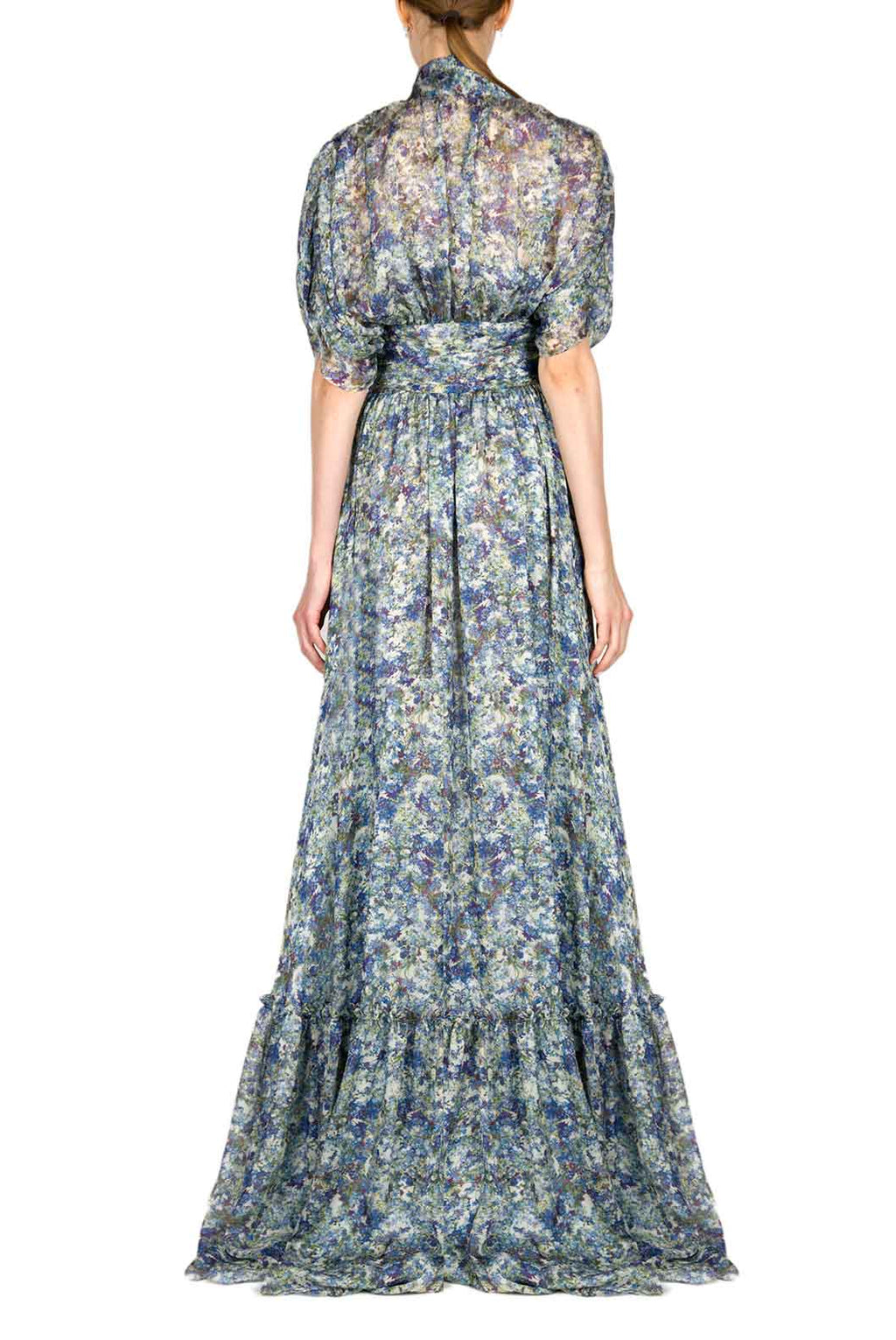 Vestito maxi in chiffon stampato