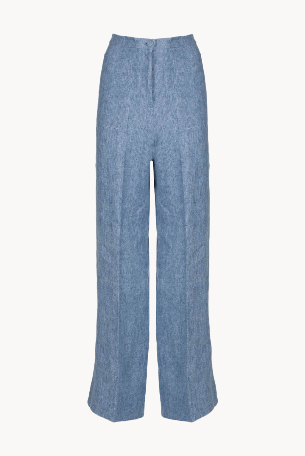 Pantaloni in lino a vita alta