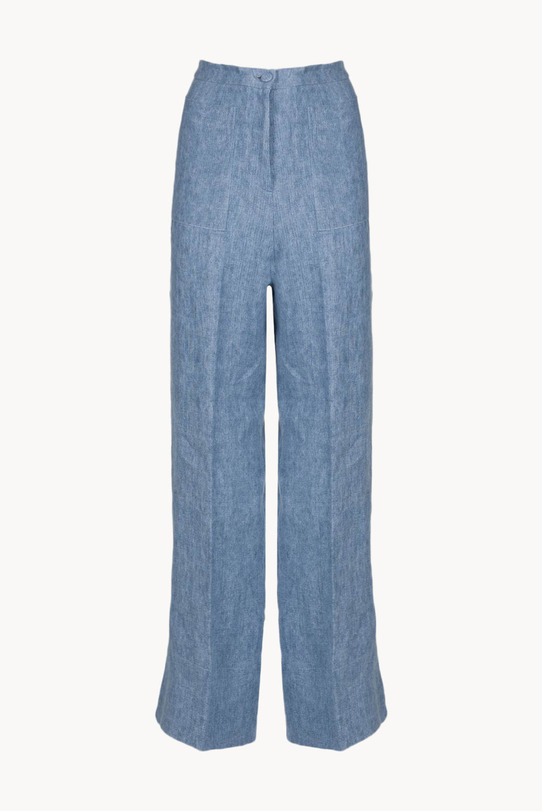 Pantaloni in lino a vita alta