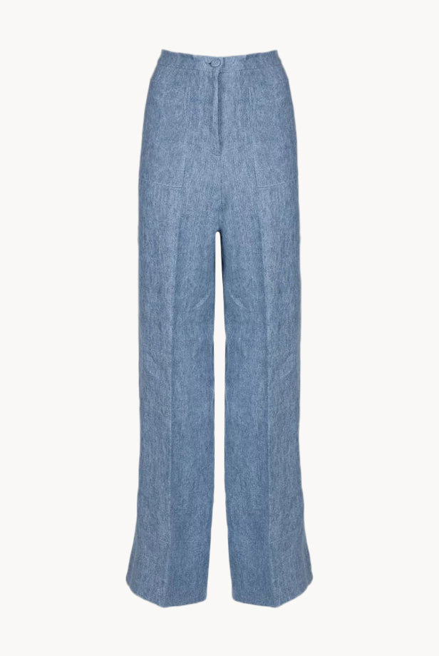 Pantaloni in lino a vita alta
