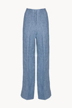 Pantaloni in lino a vita alta