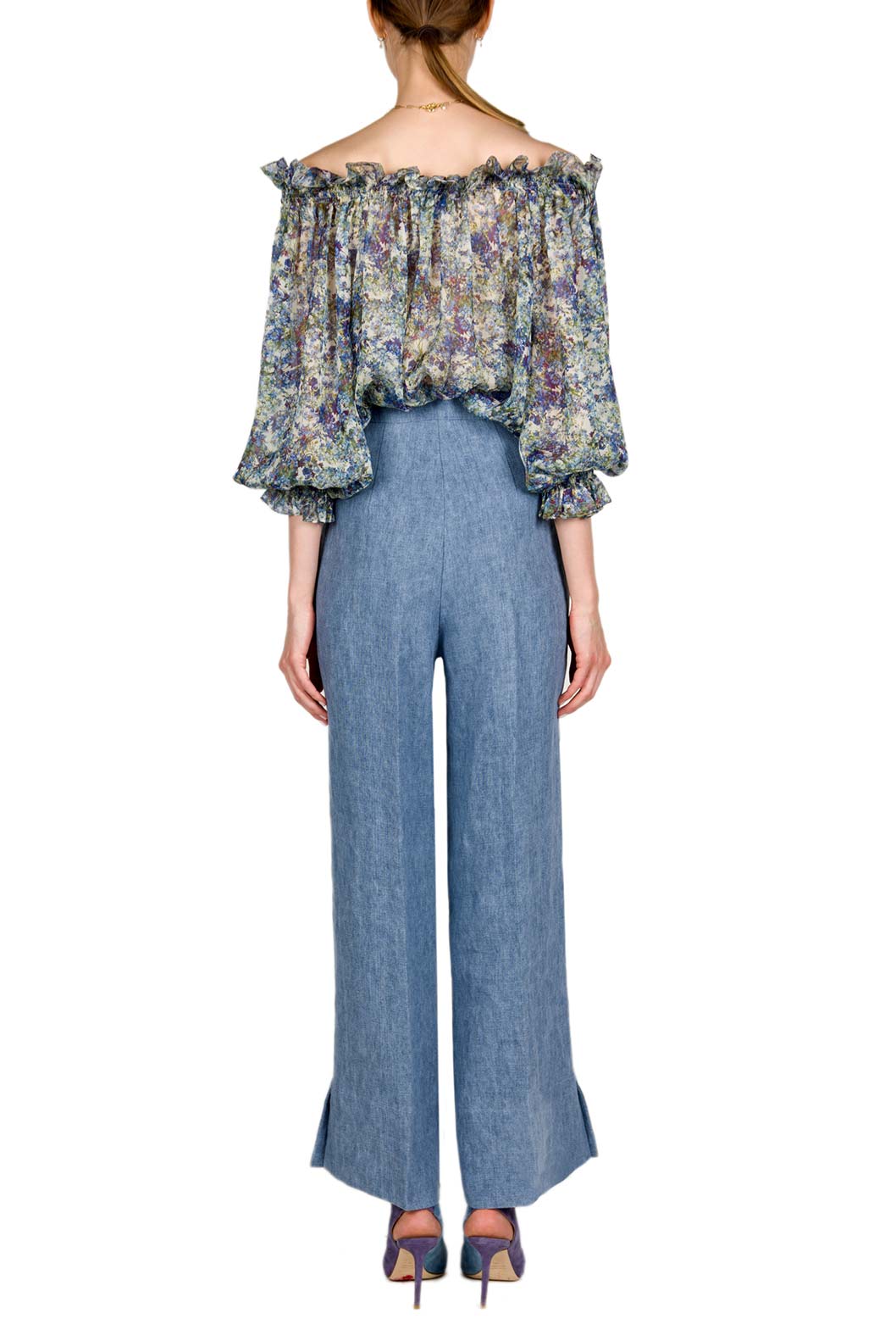 Blusa in chiffon stampato