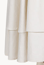 Vestito maxi in lino misto con maniche annodate