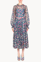 Vestito midi in pizzo stampato floreale
