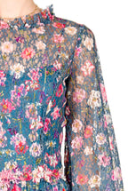 Vestito midi in pizzo stampato floreale