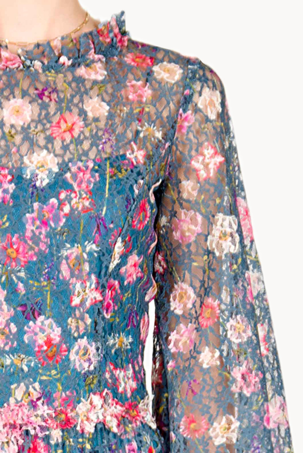 Vestito midi in pizzo stampato floreale