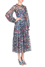 Vestito midi in pizzo stampato floreale