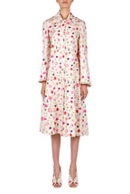 Cappotto in cotone piquet stampato floreale