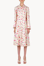 Floral Printed Cotton-Piquet Coat