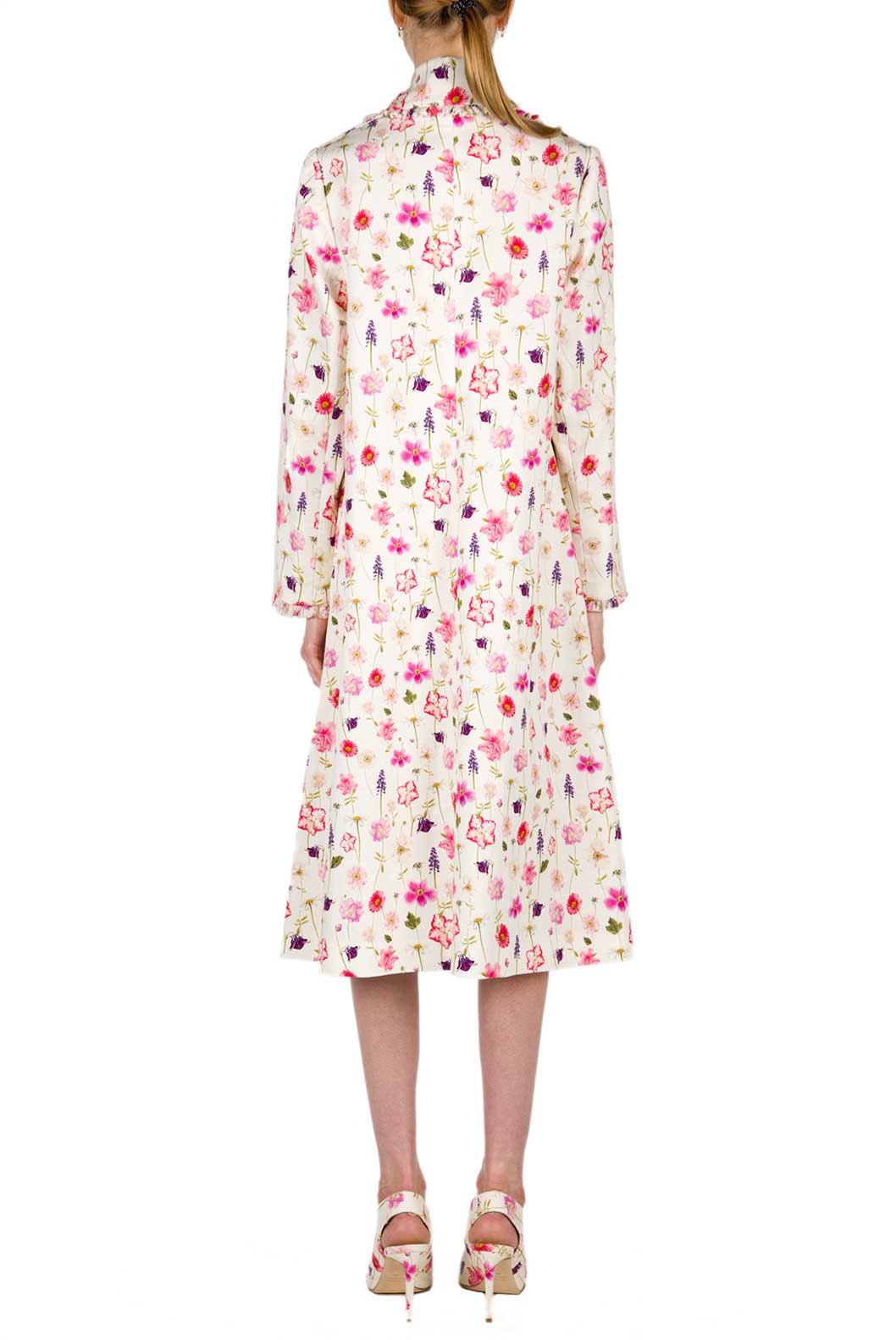 Cappotto in cotone piquet stampato floreale