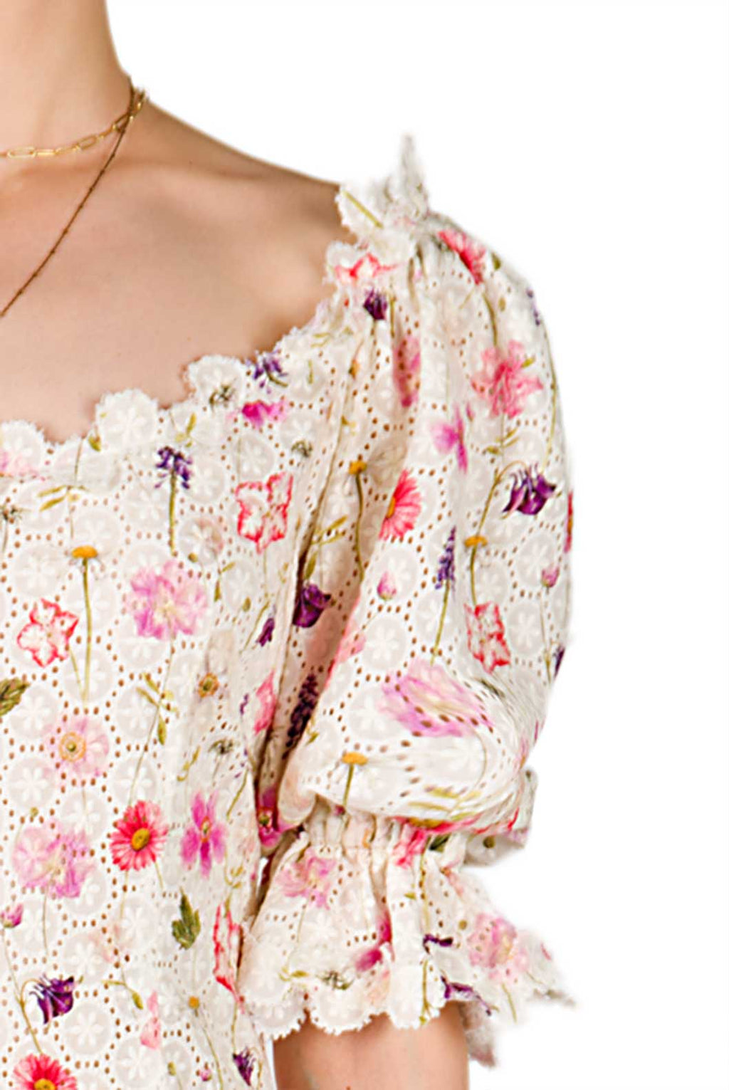 Vestito midi con occhielli stampato floreale
