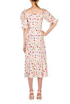 Vestito midi con occhielli stampato floreale