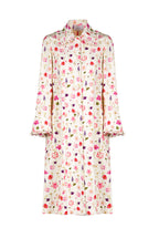Cappotto in cotone piquet stampato floreale