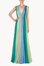 Multi Color Chiffon Maxi Dress