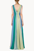 Multi Color Chiffon Maxi Dress
