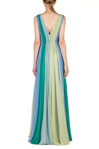 Vestito maxi in chiffon multicolore