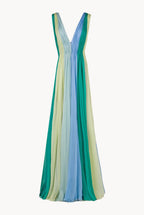 Multi Color Chiffon Maxi Dress
