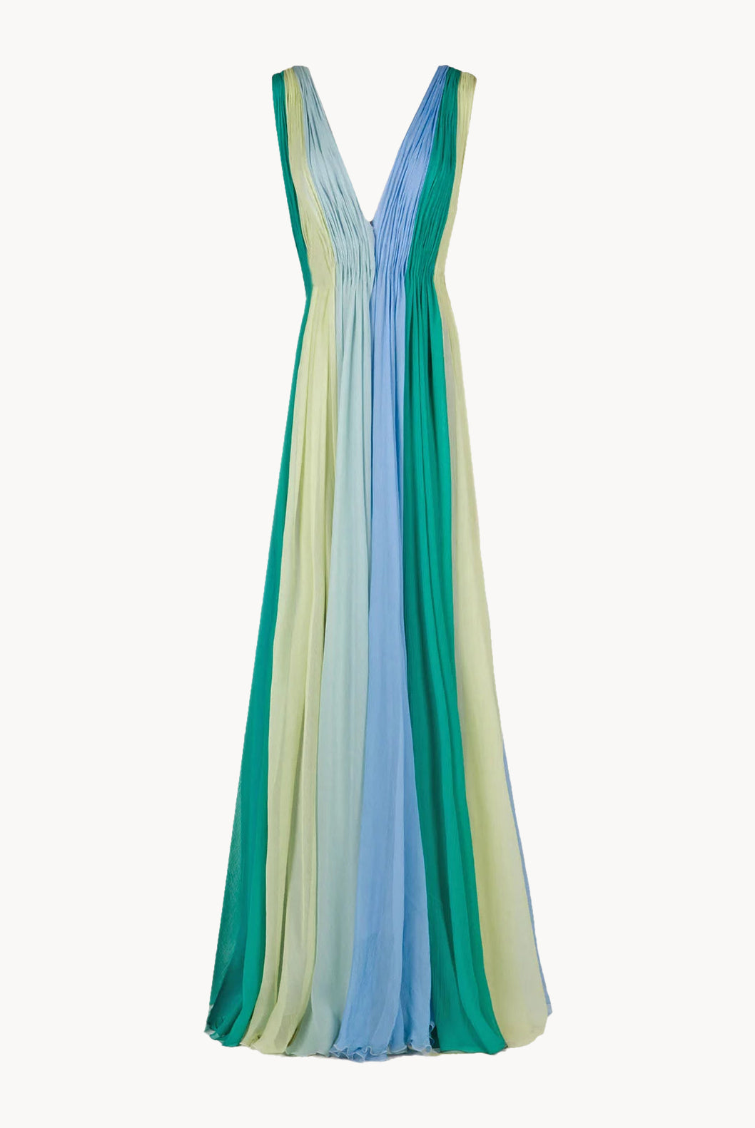 Vestito maxi in chiffon multicolore