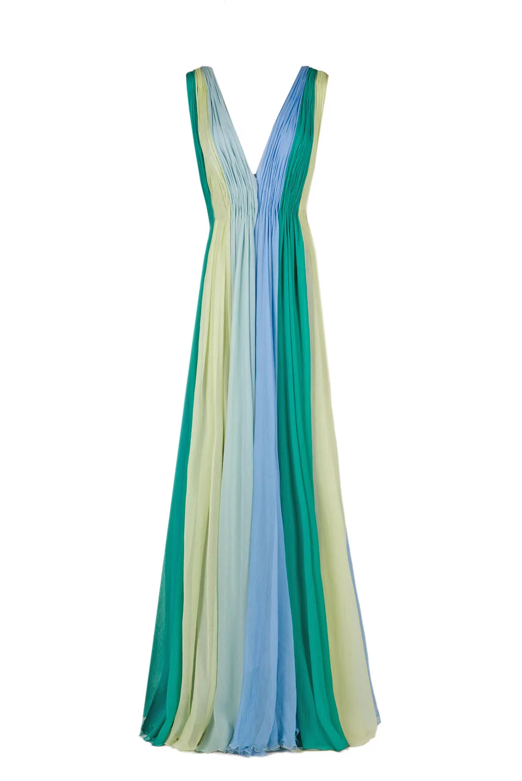 Vestito maxi in chiffon multicolore