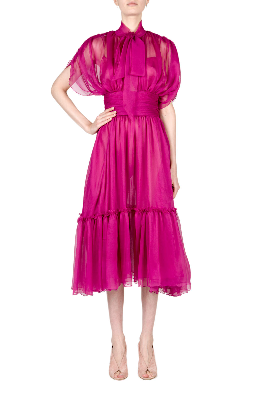 Vestito midi Charlotte in chiffon