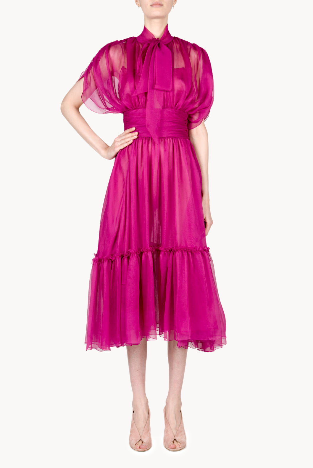 Vestito midi Charlotte in chiffon