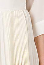 Pleated Crepe De Chine Midi Skirt