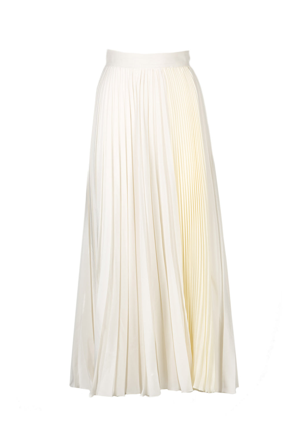 Gonna midi plissettata in crepe de chine