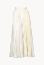 Pleated Crepe De Chine Midi Skirt
