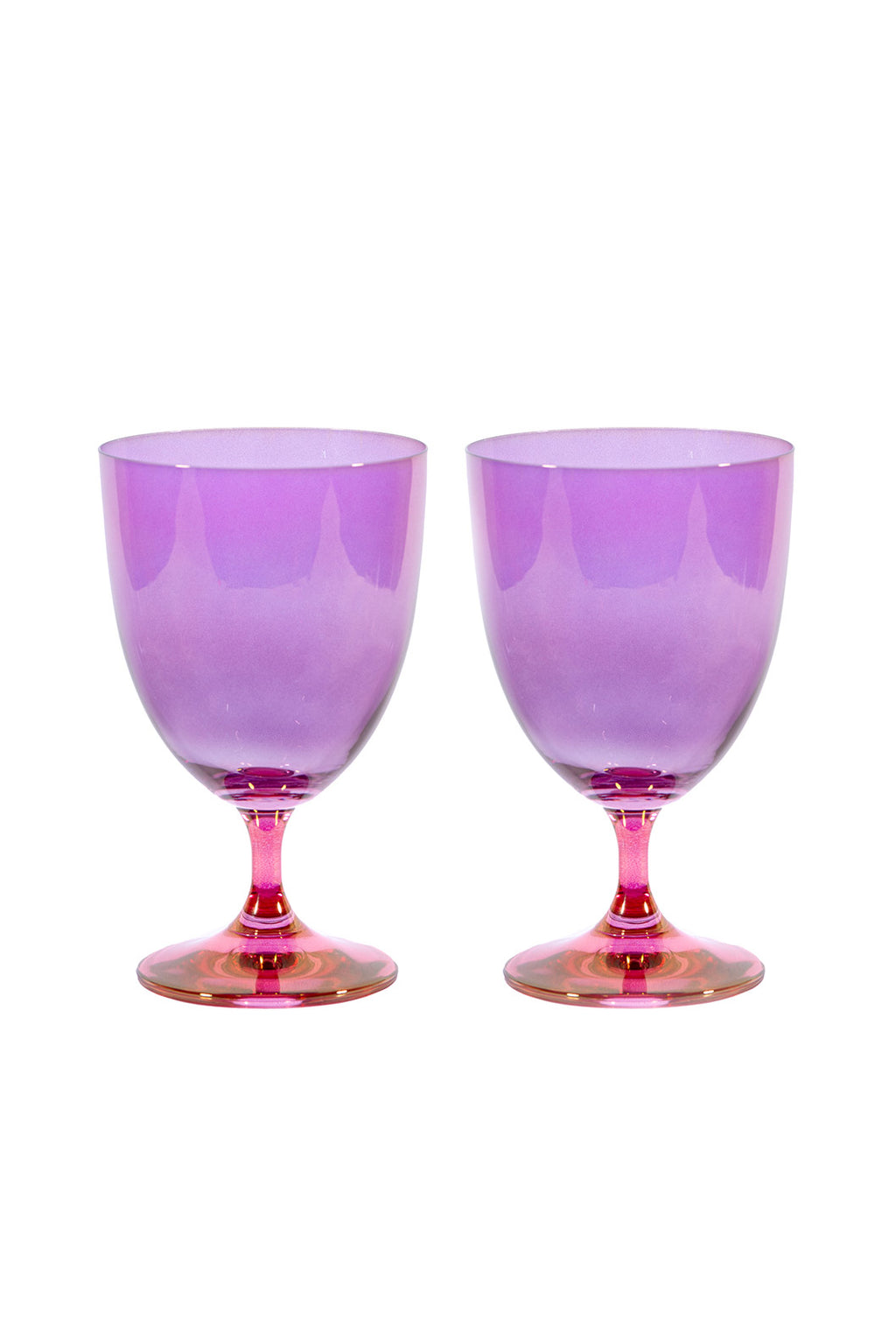 Set di Due Bicchieri d'Acqua da Rosa a Viola