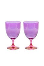 Set di Due Bicchieri d'Acqua da Rosa a Viola