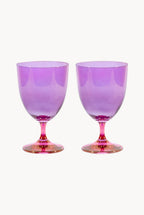 Set di Due Bicchieri d'Acqua da Rosa a Viola