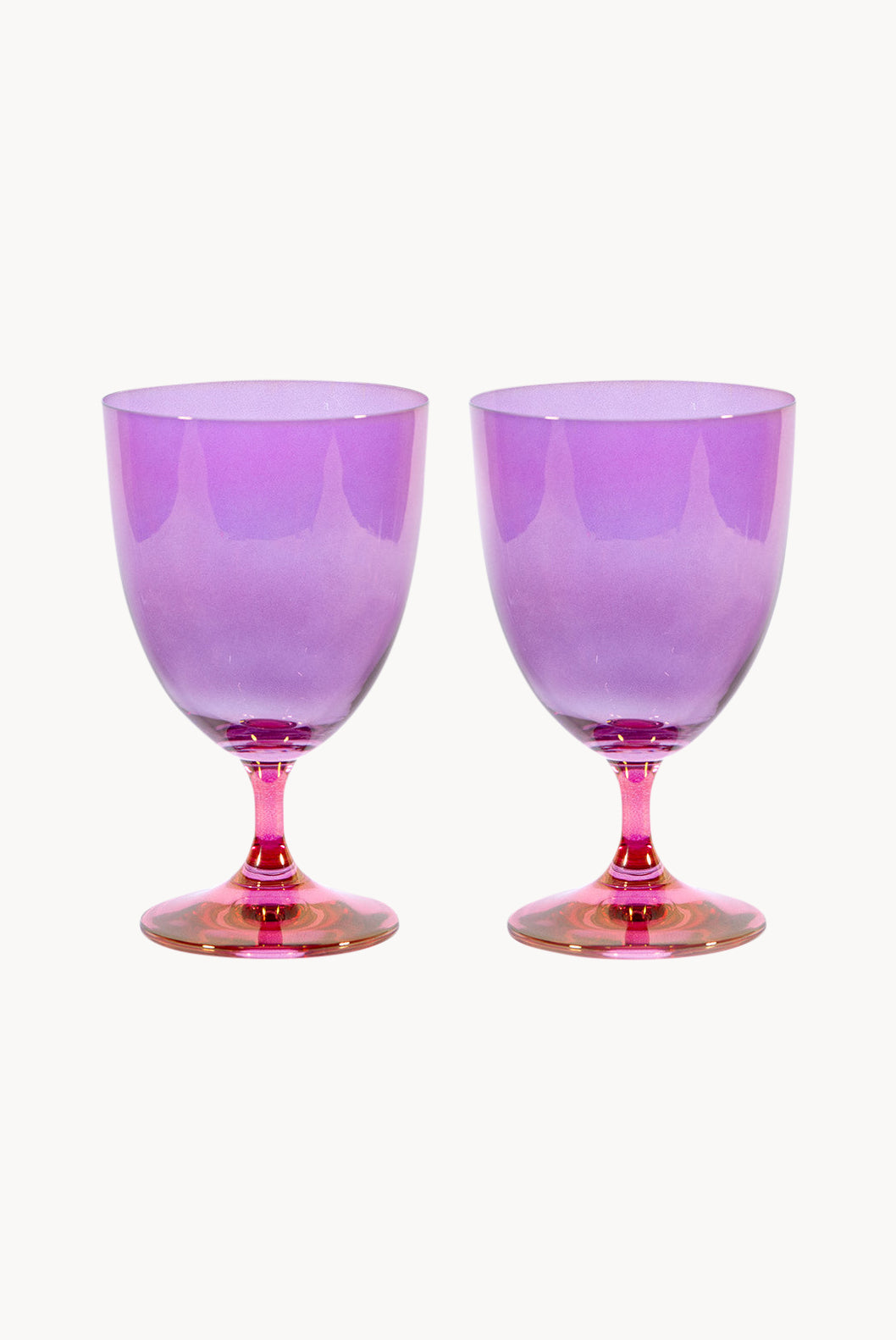 Set di Due Bicchieri d'Acqua da Rosa a Viola