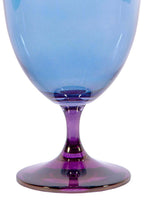 Set di due bicchieri per acqua sfumatura viola a blu