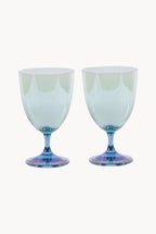 Set di Due Bicchieri d'Acqua da Blu a Verde