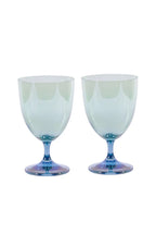 Set di Due Bicchieri d'Acqua da Blu a Verde
