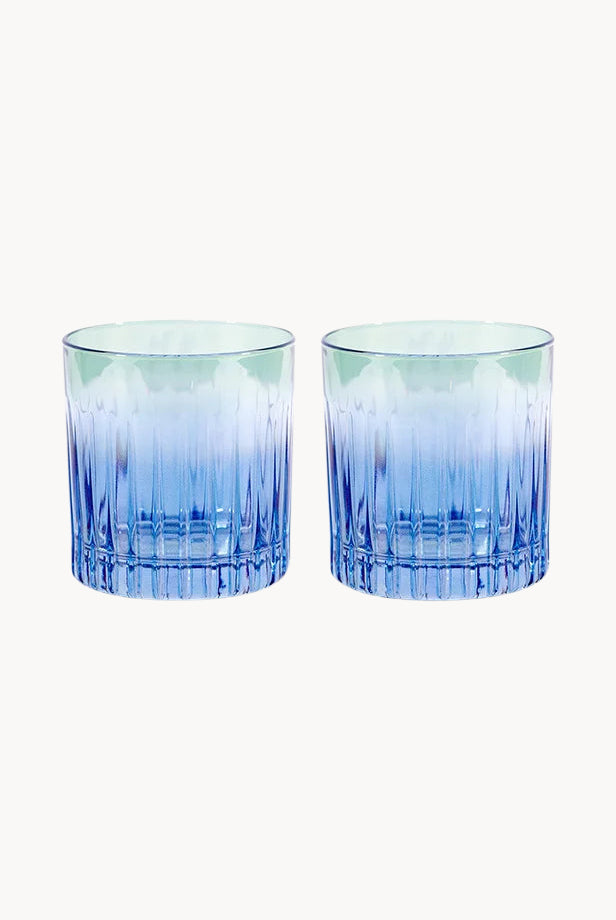 Set di Due Bicchieri Tumbler Piccoli da Blu a Verde