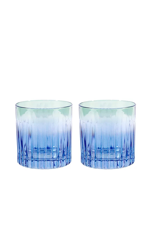 Set di Due Bicchieri Tumbler Piccoli da Blu a Verde
