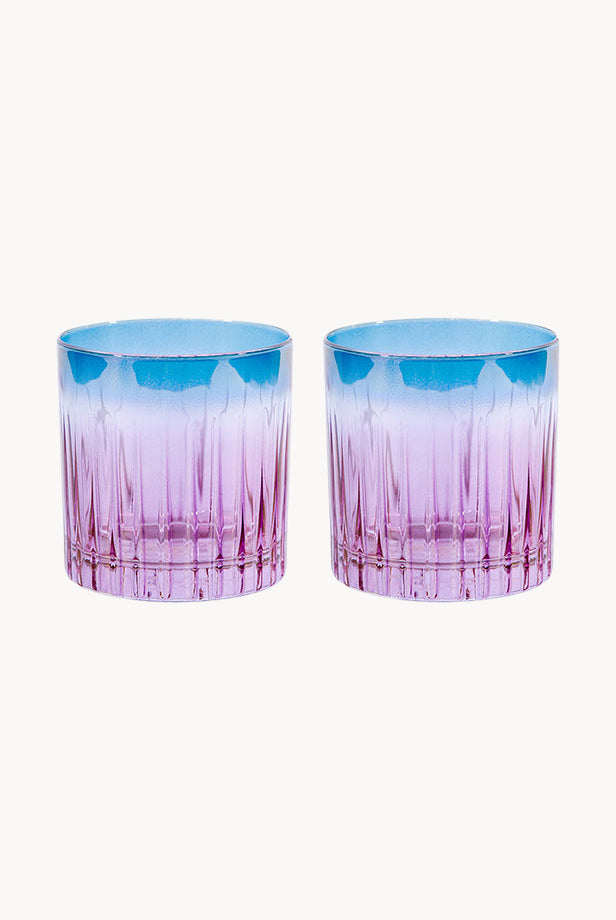 Set di due bicchieri tumbler piccoli sfumatura viola a blu