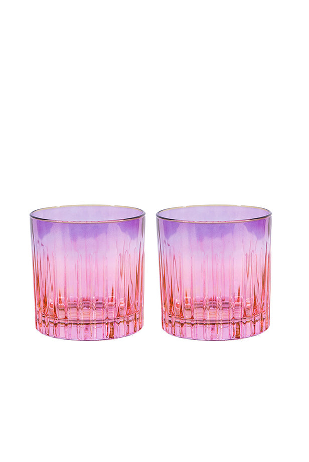 Set di Due Bicchieri Tumbler Piccoli da Rosa a Viola