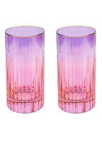 Set di Due Bicchieri Tumbler Grandi da Rosa a Viola